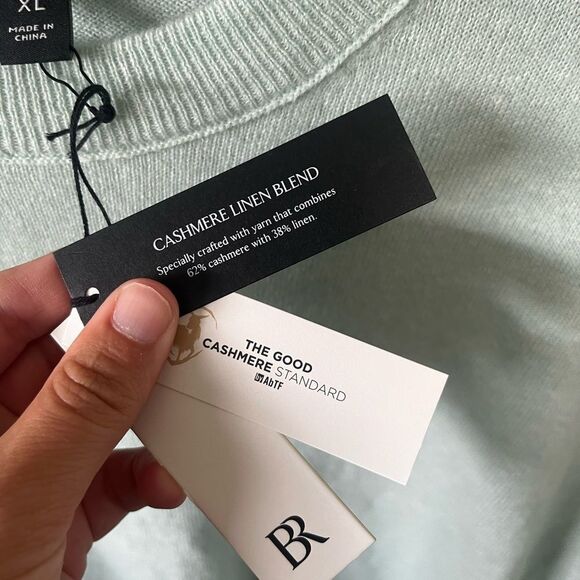 Banana Republic Mint Cashmere Linen Blend Sweater XL NWT - Picture 3 of 6